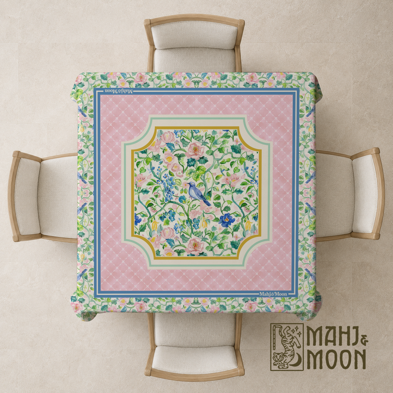 Bird Garden Mahjong Tablecloth