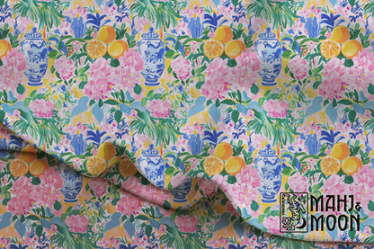 Citrus Garden Mahjong Tablecloth