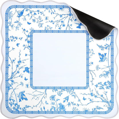 Blue Chinoiserie Mahjong Mat – Rollable Mahjong Table Mat