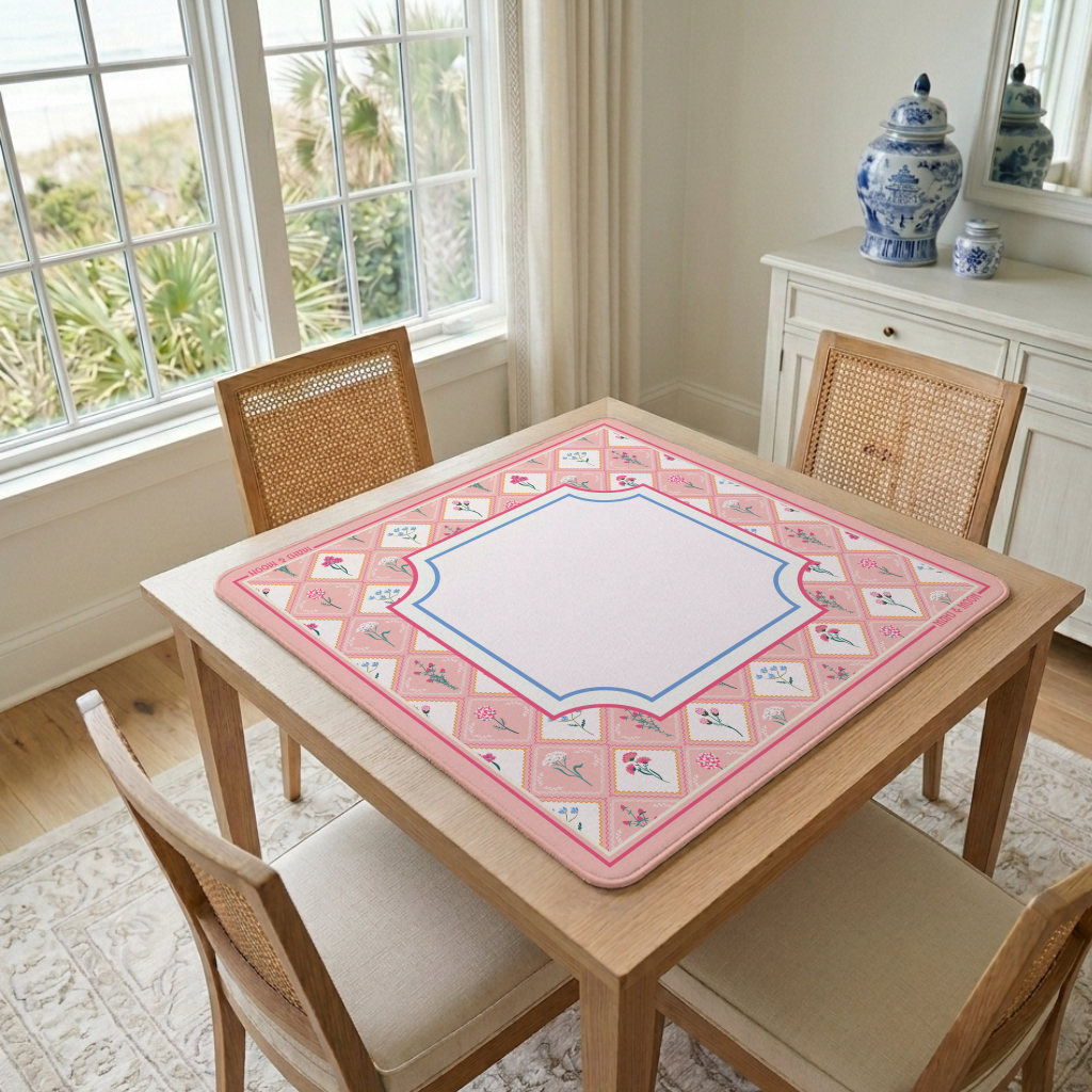 Pink Wildflower Mahjong Mat