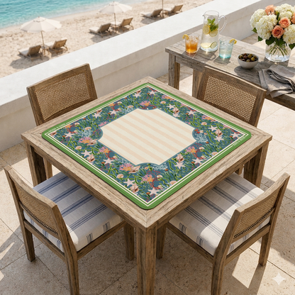 Coastal American Mahjong Mat | Ocean & Seashell Playing Mat