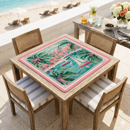 Palm Beach American Mahjong Mat | Coastal Tropical Playing Mat