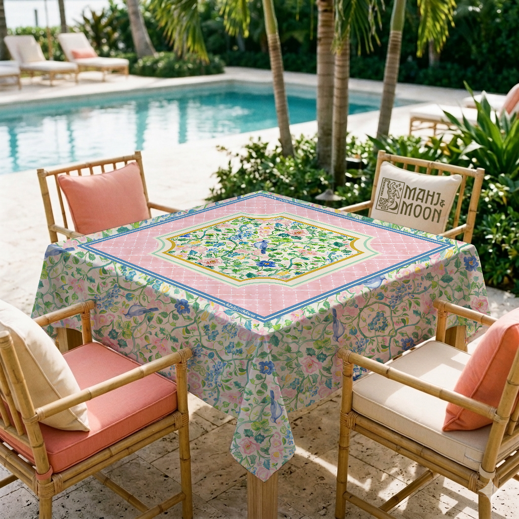 Bird Garden Mahjong Tablecloth