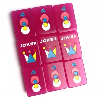 Hibiscus Winds Mahjong Tile Set – Tropical Pink Mahjong Tiles, Unique Modern Mahjong Game Accessories, Gift for Mahjong Lovers