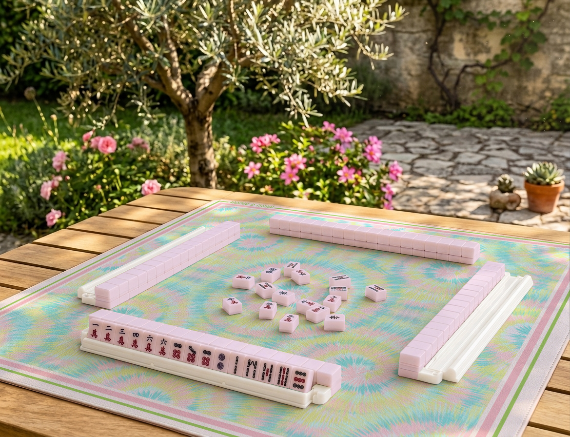Pastel Tie Dye American Mahjong Mat | Retro Summer Playing Mat