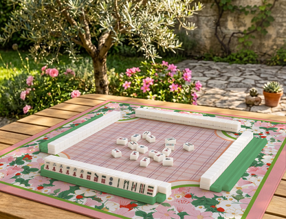 Strawberry Garden American Mahjong Mat | Cottagecore Floral Playing Mat