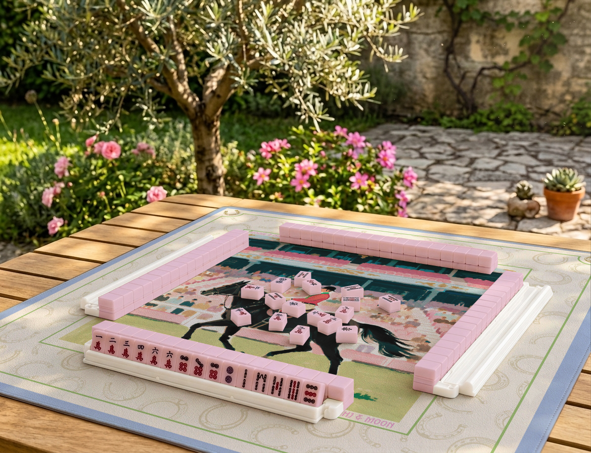 Equestrian Mahjong Mat | Horse & Rider American Mahjong Playing Mat