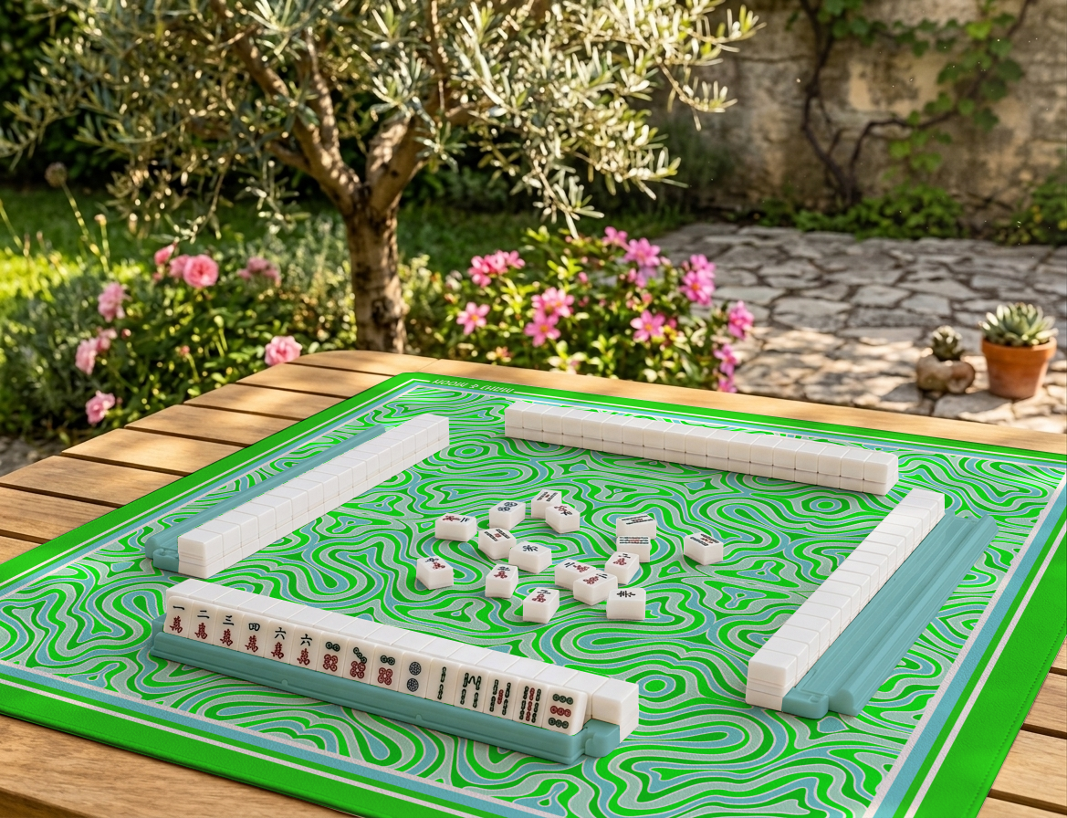 Green Retro Mahjong Mat