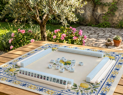 Blue White Lemon Mahjong Mat