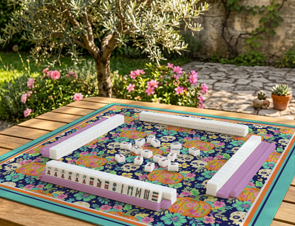 Halloween Pumpkin & Sugar Skull Mahjong Mat | American Mahjong Playing Mat