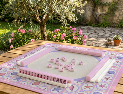 Seashell American Mahjong Mat | Coastal Beach House Playing Mat