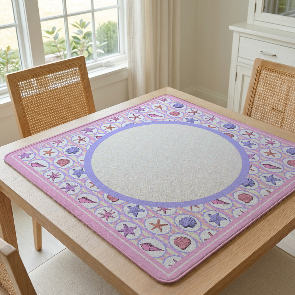 Seashell American Mahjong Mat | Coastal Beach House Playing Mat