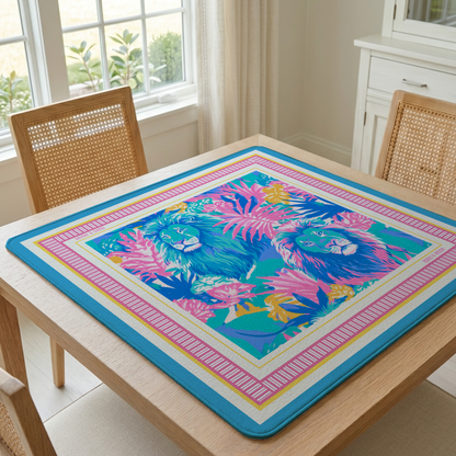 Lion American Mahjong Mat | Tropical Jungle Playing Mat