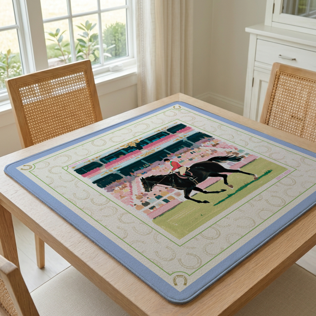 Equestrian Mahjong Mat | Horse & Rider American Mahjong Playing Mat