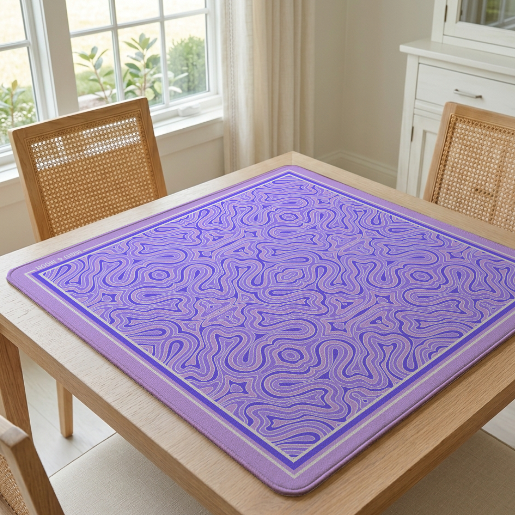 Retro Waves Mahjong Mat Purple