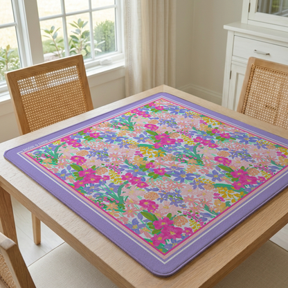 Summer Bloom Mahjong Mat | Colorful Floral Mah Jongg Mat
