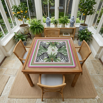 Zebra Palm Chinoiserie Mahjong Mat