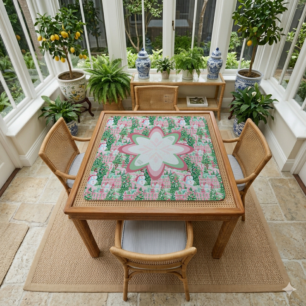 Candy Cane Christmas Village Mahjong Mat
