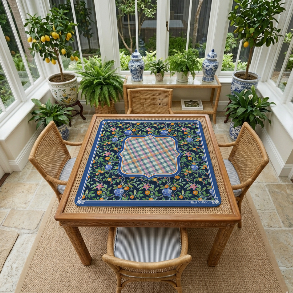 Citrus Chinoiserie Mahjong Mat