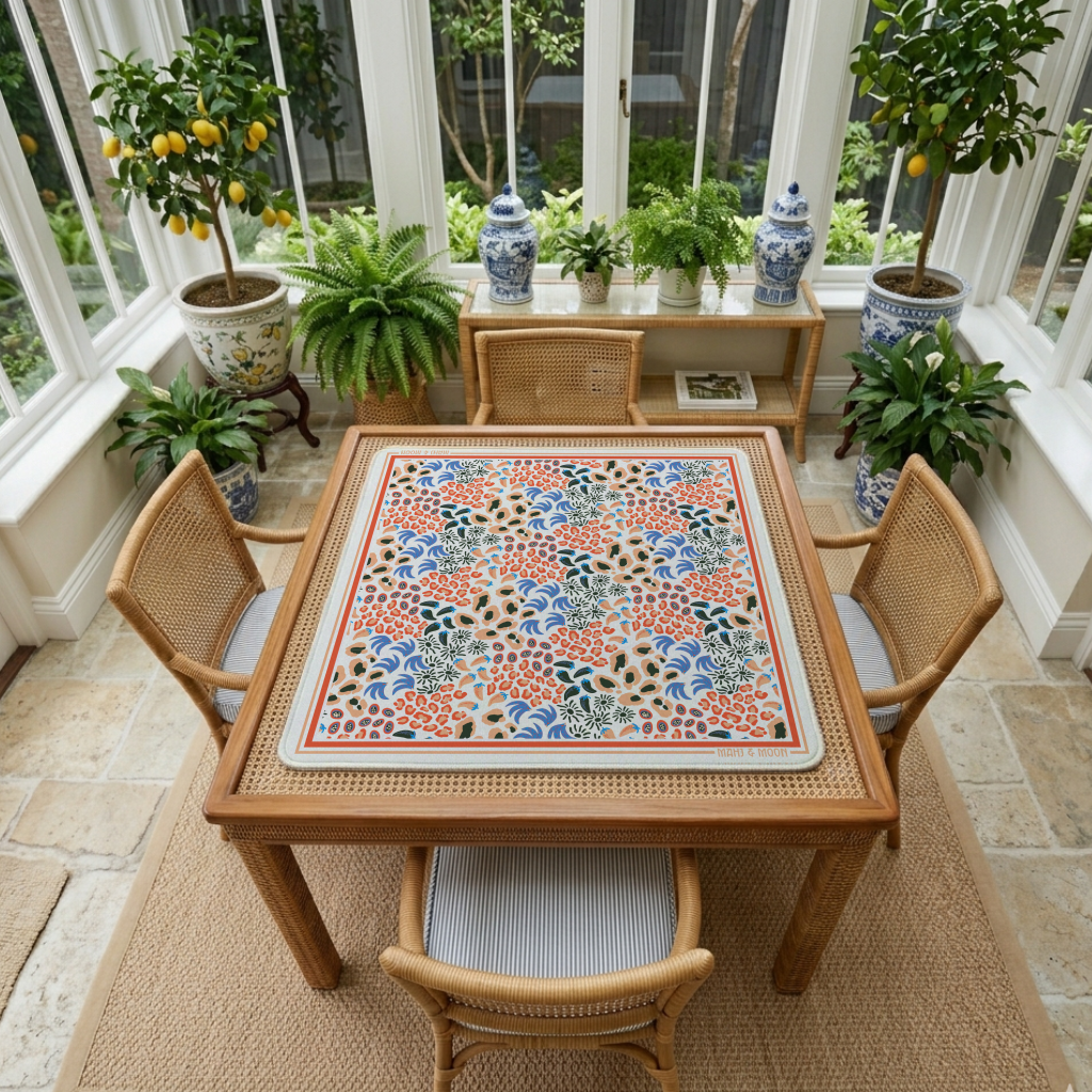 Leopard American Mahjong Mat | Preppy Animal Print Playing Mat