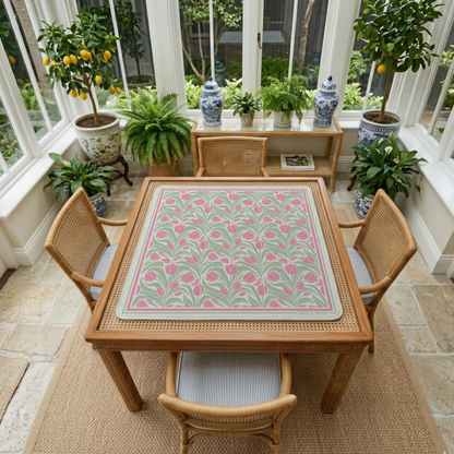 Tulip American Mahjong Mat | Cottage Garden Game Table Decor
