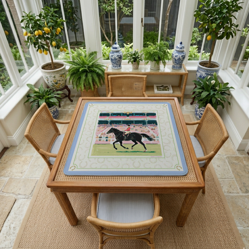 Equestrian Mahjong Mat | Horse & Rider American Mahjong Playing Mat