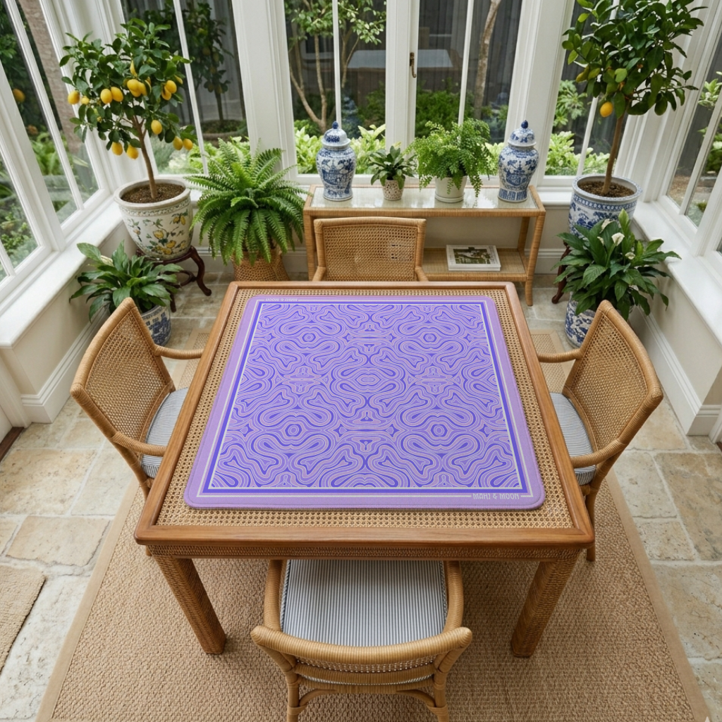 Retro Waves Mahjong Mat Purple