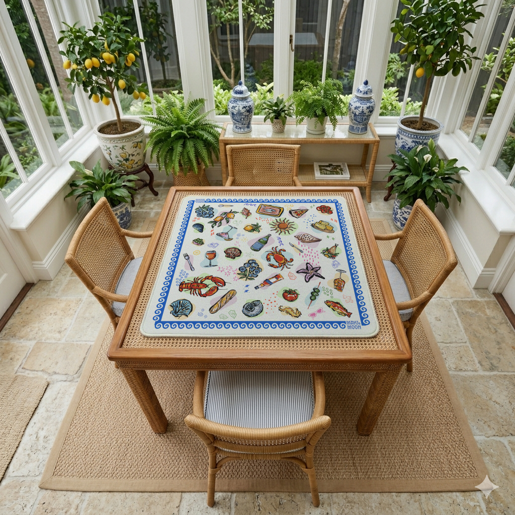 Italian Riviera Foodie Mahjong Mat