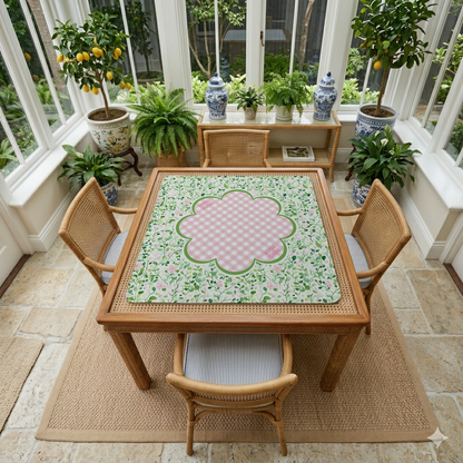 English Garden Gingham Mahjong Mat
