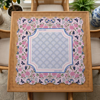 Scalloped Blossom Aviary Mahjong Mat