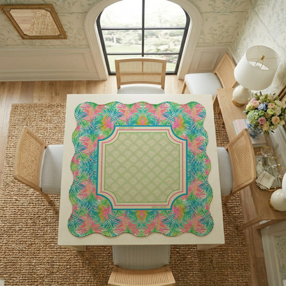 Scalloped Tropical Palm Mahjong Mat