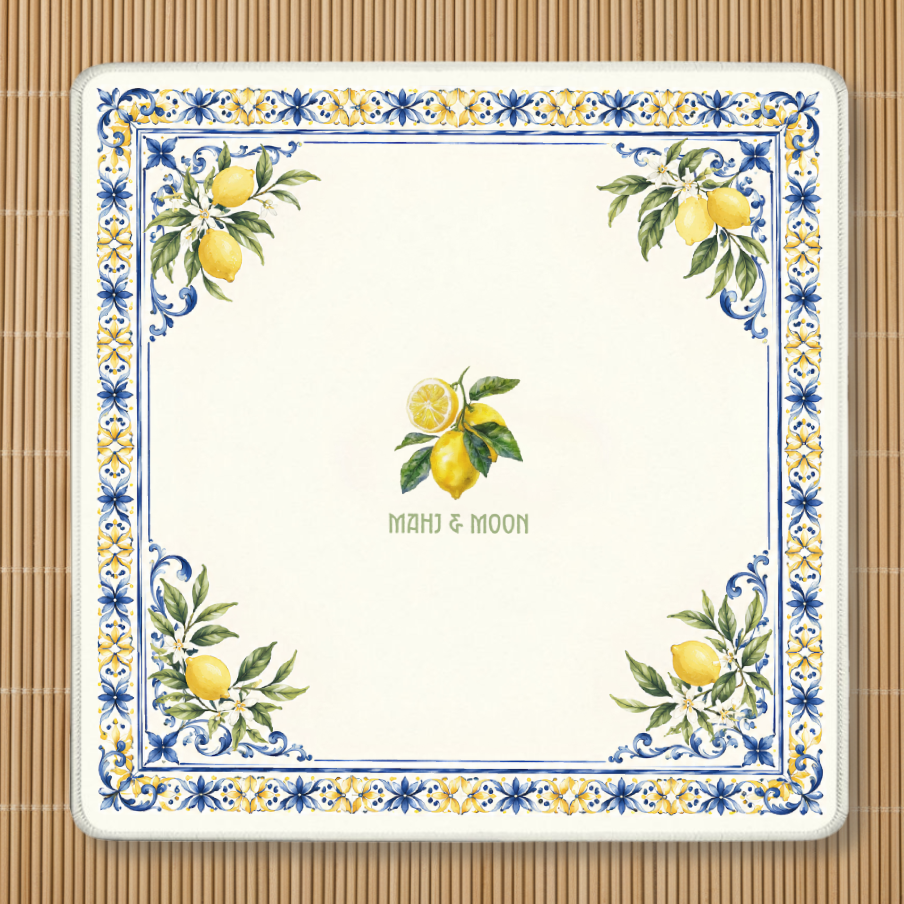 Blue White Lemon Mahjong Mat