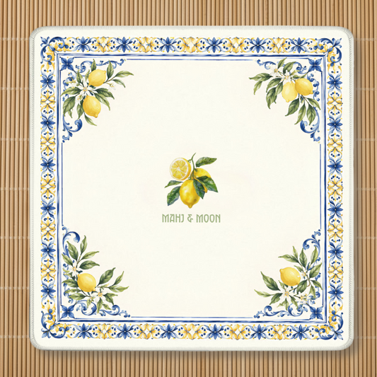 Blue White Lemon Mahjong Mat