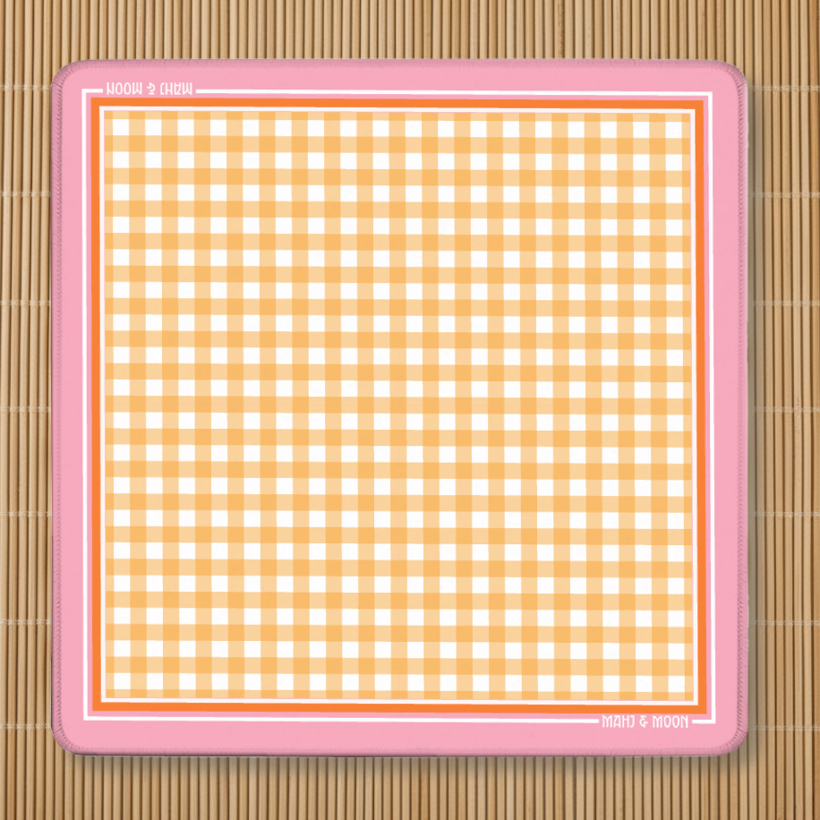 Orange Gingham Mahjong Mat