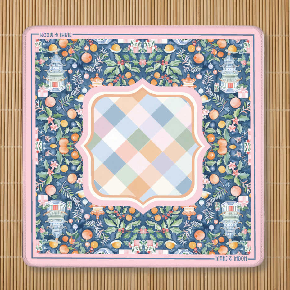 Festive Citrus Chinoiserie Mahjong Mat