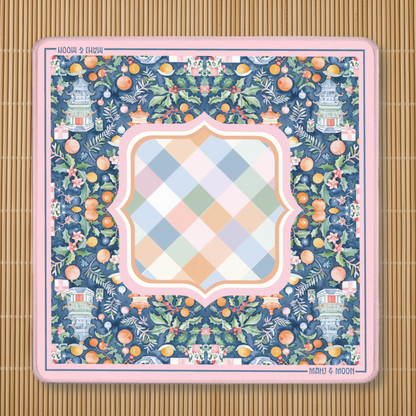 Festive Citrus Chinoiserie Mahjong Mat