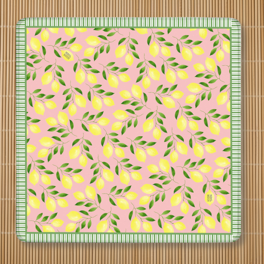 Amongst the Lemon Groves Pink Mahjong Mat