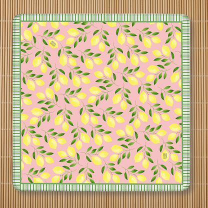 Amongst the Lemon Groves Pink Mahjong Mat
