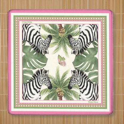 Zebra Palm Chinoiserie Mahjong Mat