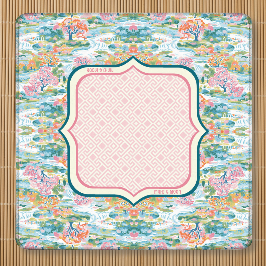 Pastel Garden Landscape Mahjong Mat