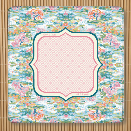 Pastel Garden Landscape Mahjong Mat