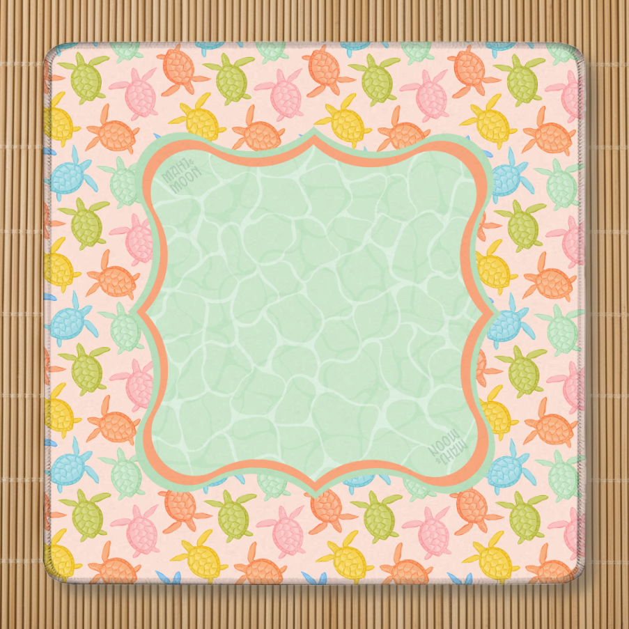 Pastel Turtle Coastal Mahjong Mat