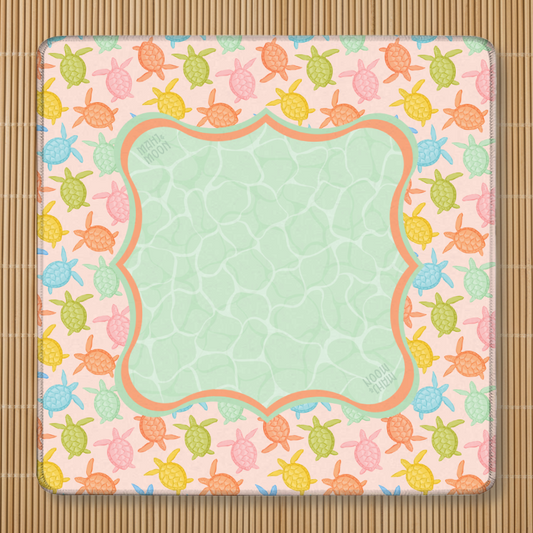 Pastel Turtle Coastal Mahjong Mat