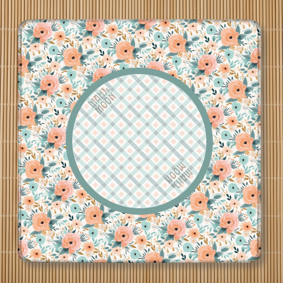 Vintage Floral Gingham Mahjong Mat