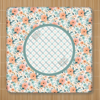Vintage Floral Gingham Mahjong Mat