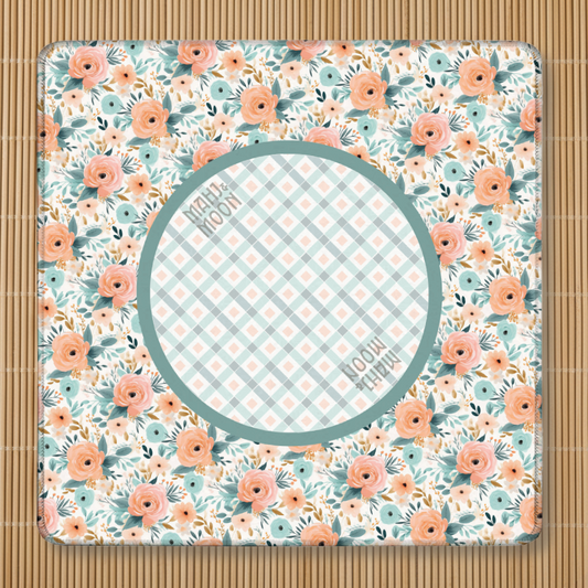 Vintage Floral Gingham Mahjong Mat