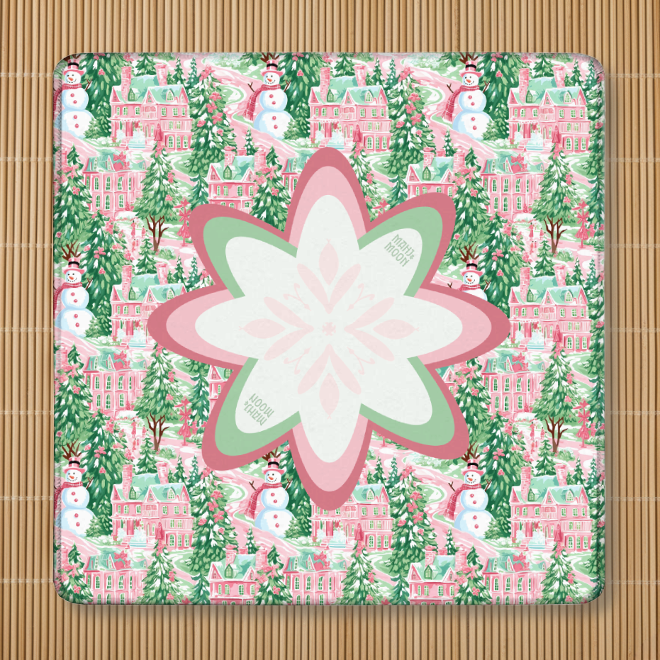 Candy Cane Christmas Village Mahjong Mat