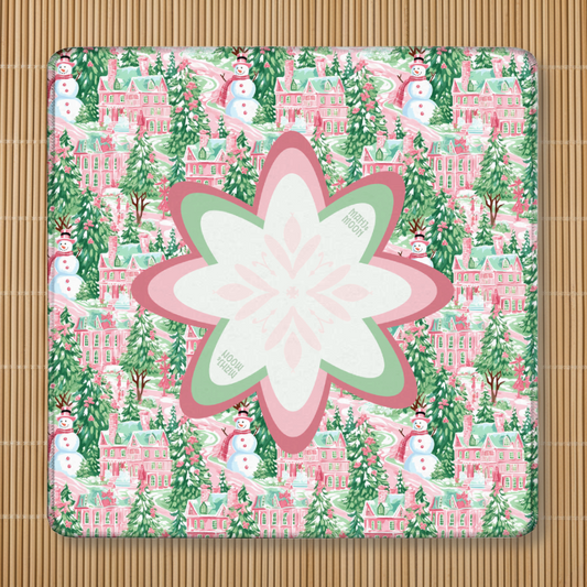 Candy Cane Christmas Village Mahjong Mat