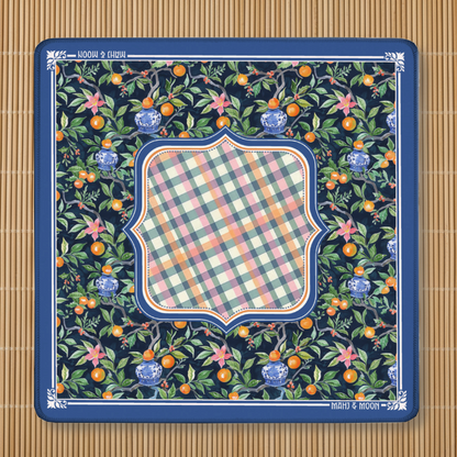 Citrus Chinoiserie Mahjong Mat