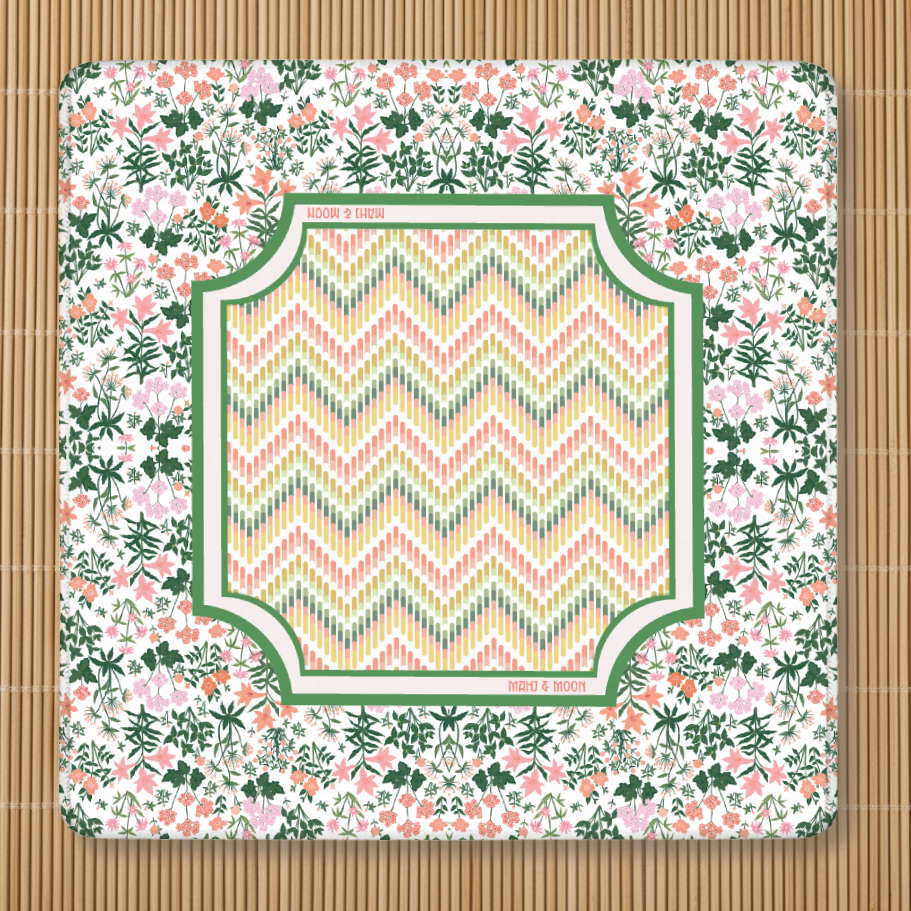 Botanical Chevron Mahjong Mat